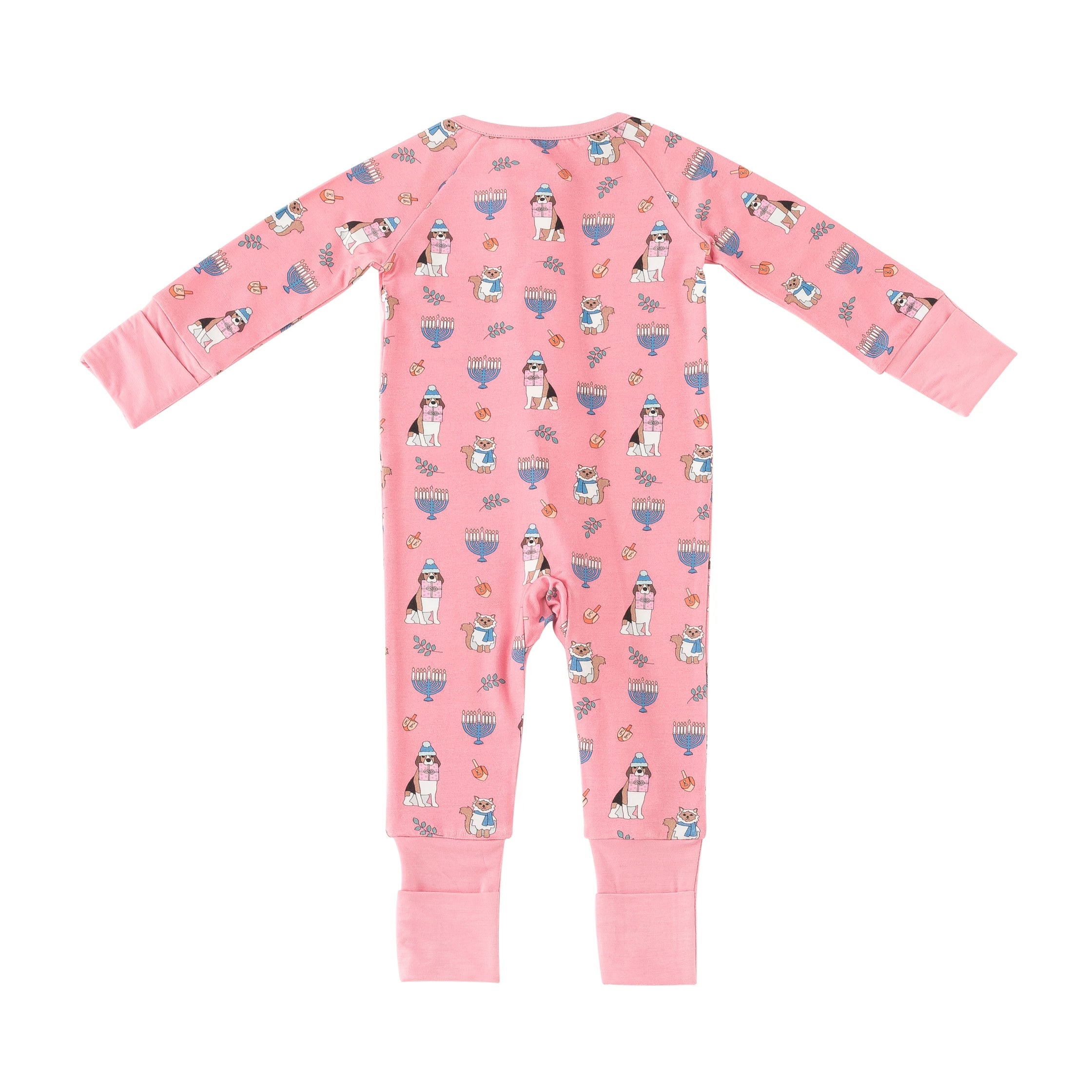 Hanukkah Pets (Convertible Zip Footies) - Pink - Aaria Tees Aaria Tees
