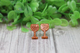 Orange Glitter Wine Glasses • Stud Earrings Aaria Tees