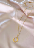Signature Gold Circle Layering Necklace Aaria Tees