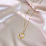 Signature Gold Circle Layering Necklace Aaria Tees