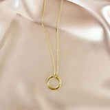 Signature Gold Circle Layering Necklace Aaria Tees