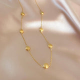 Gold Station Necklace Aaria Tees