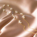 Gold Bead Pearl Layering Necklace Aaria Tees