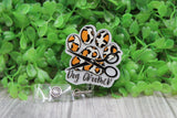 Dog Groomer Leopard Paw Print • Badge/ID Holder with Clip Aaria Tees