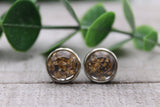 Gold Flake | 12mm Druzy Stud Earrings | Hypoallergenic Aaria Tees