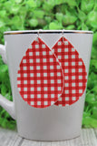 Red Gingham Teardrop Earrings Aaria Tees