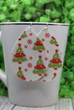 Red and Green Christmas Trees Teardrop Earrings Aaria Tees