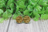 Gold Glitz • 12mm Stud Earrings Aaria Tees