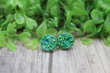 Green Shimmer • 12mm Stud Earrings Aaria Tees