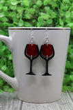 Red Wine Glasses • Dangle Earrings Aaria Tees