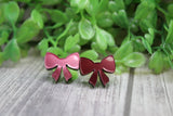 Purple Shimmer Bow • Stud Earrings Aaria Tees