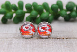 Football - KC Nation | 12mm Glass Stud Earrings Aaria Tees