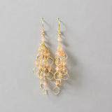 Champagne Quartz Gold Chain Loop Earrings Aaria Tees
