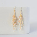 Champagne Quartz Gold Chain Loop Earrings Aaria Tees