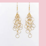 Clear Quartz Gold Chain Loop Earrings Aaria Tees