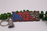 Brown Glitter MOM Leopard || Tassel Keychain Aaria Tees