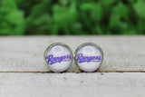 Baseball Texas Rangers Stud Earrings Aaria Tees