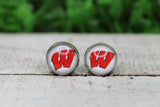 Wisconsin Badgers W • Stud Earrings Aaria Tees