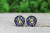 Baseball Brewers Stud Earrings Aaria Tees