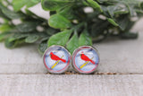 St Louis Cardinals Baseball || 12mm Glass Stud Earrings || Hypoallergenic Aaria Tees