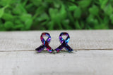 Suicide Awareness Prevention Ribbon Stud Earrings Aaria Tees