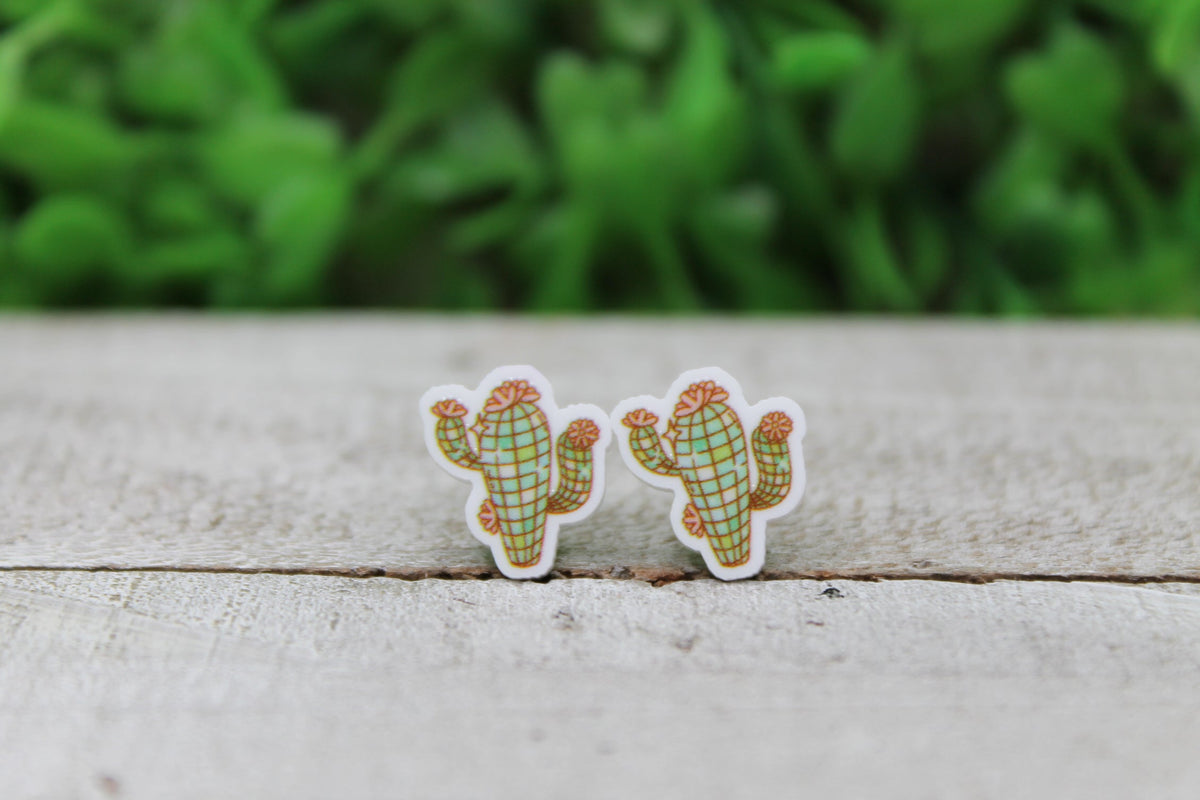 Disco Cactus Stud Earrings