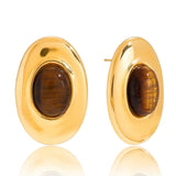 Sedona Tiger Eye Oval Studs Aaria Tees
