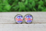 Baseball Phillies Bell Glass Stud Earrings Aaria Tees