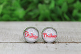 Baseball Phillies Stud Earrings Aaria Tees