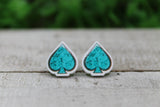 Turquoise Spade Stud Earrings Aaria Tees