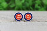 Chicago Cubs Circle Stud Earrings Aaria Tees