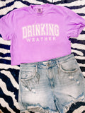 Neon Day Drinking Weather Graphic Tee Comfort Colors - Aaria Tees Aaria Tees