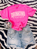 Neon Day Drinking Weather Graphic Tee Comfort Colors - Aaria Tees Aaria Tees