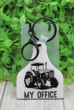 My Office Cow Tag Keychain Aaria Tees