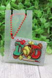 Softball DAD on Silver Acrylic Keychain Aaria Tees
