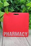 Pharmacy Neon Pink Glitter Square Badge Buddy Aaria Tees