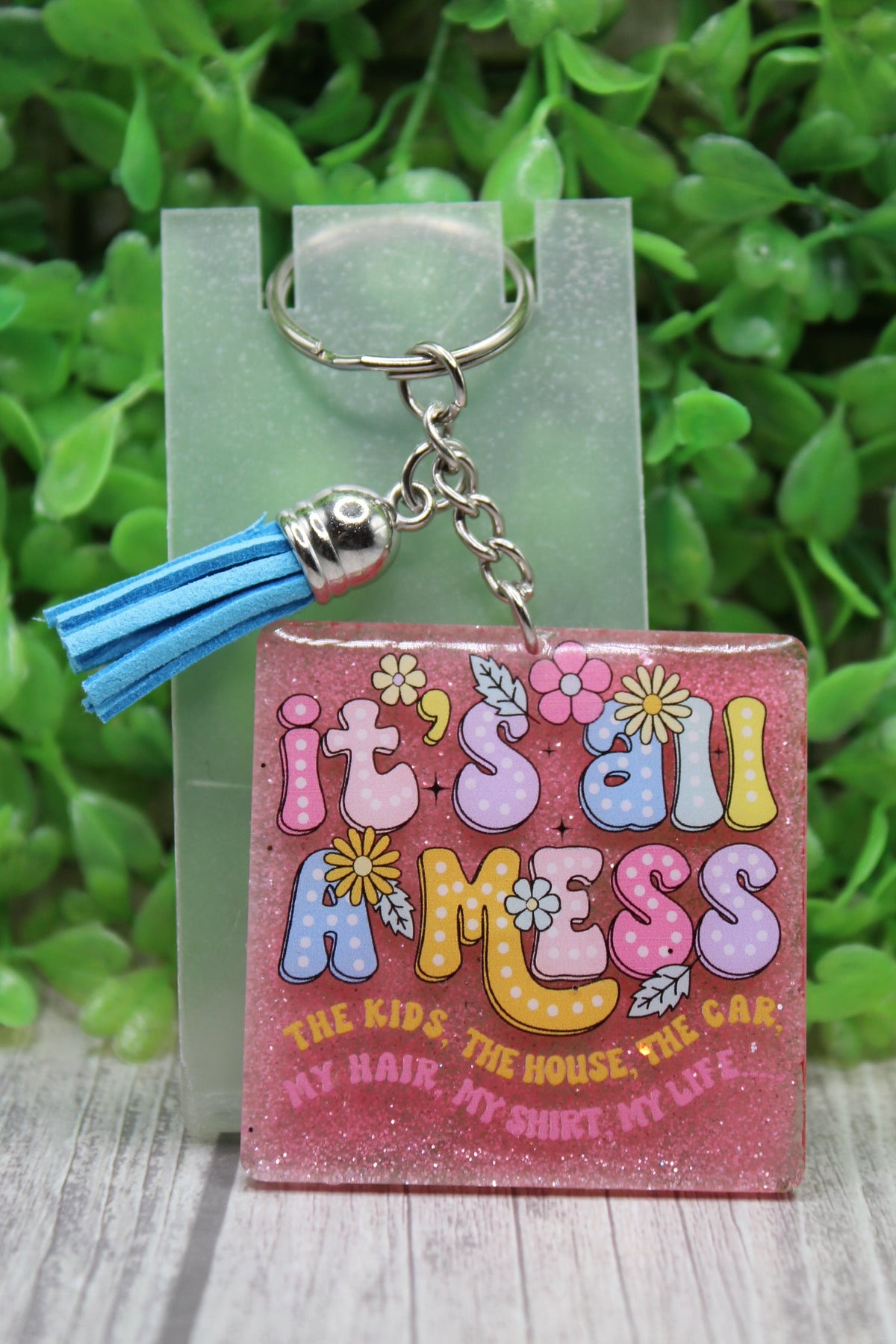 It's All A Mess Pink Acrylic Keychain
