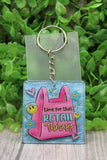 Retail Therapy Blue Acrylic Keychain Aaria Tees