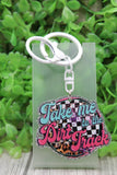 Take Me to the Dirt Track Keychain Aaria Tees