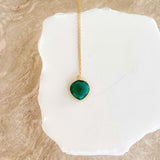 London Blue Quartz and Green Onyx Drop Pendants Aaria Tees