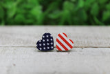 Stars & Stripes Heart Stud Earrings Aaria Tees