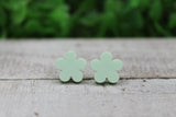 Green Flower Stud Earrings Aaria Tees