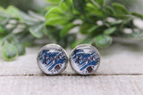 Eagles Heart with Football || 12mm Stud Earrings || Hypoallergenic Aaria Tees