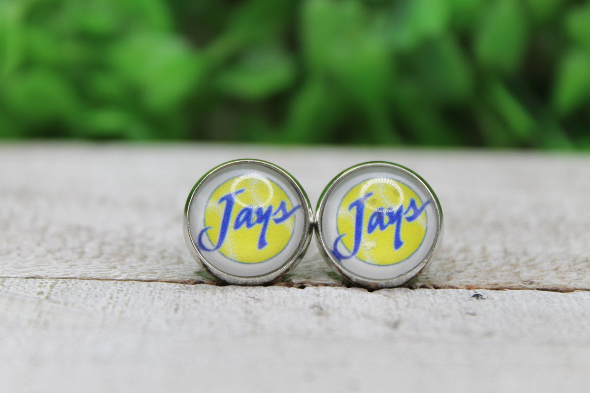 Tennis Creighton Blue Jays Glass Stud Earrings