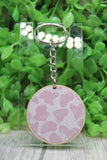 Pink Cow Print Wooden Keychain Aaria Tees