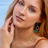 Green Onyx Mini Boho Earrings Aaria Tees