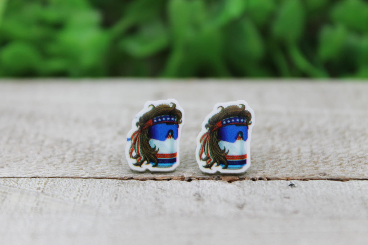 Mullet Beer Can Stud Earrings