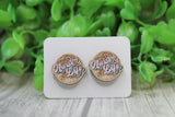 Nurse Life Wood Circle Stud Earrings Aaria Tees