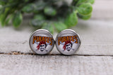 Pirates Baseball || 12mm Glass Stud Earrings || Hypoallergenic Aaria Tees
