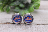 Mets Baseball Glass Stud Earrings Aaria Tees